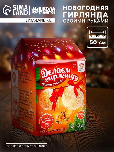 Новогодняя гирлянда «Шар», из ниток, своими руками