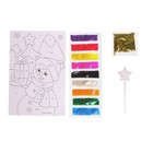 Открытка - фреска своими руками на новый год «Снеговик и енотик», набор для творчества - Фото 3