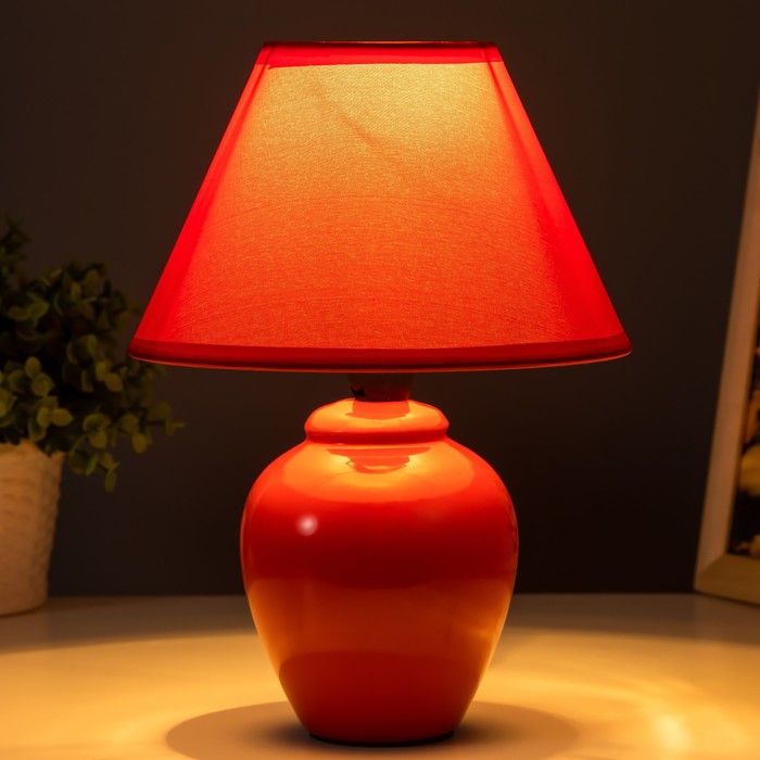 Лампа настольная "Азалия", 220V, красная RISALUX - фото 1886153981