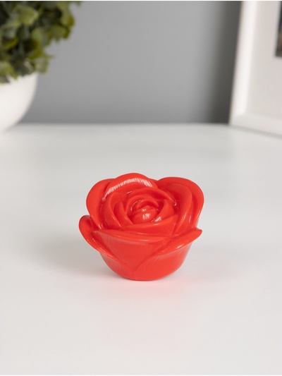 Фигурка светящаяся RISALUX «Роза», LED-ночник, 2 Вт, LR44, красный, 6.6×6.6×4 см