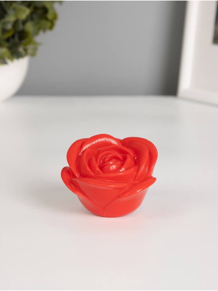 Фигурка светящаяся RISALUX «Роза», LED-ночник, 2 Вт, LR44, красный, 6.6×6.6×4 см - Фото 1