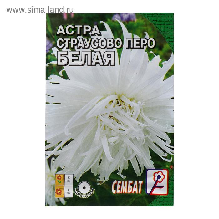 Семена цветов Астра "Страусово перо", белая,  0.2 г - Фото 1