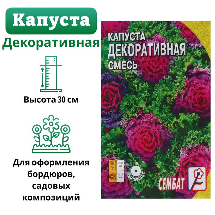 Семена цветов Капуста Декоративная, смесь, 40 шт - Фото 1