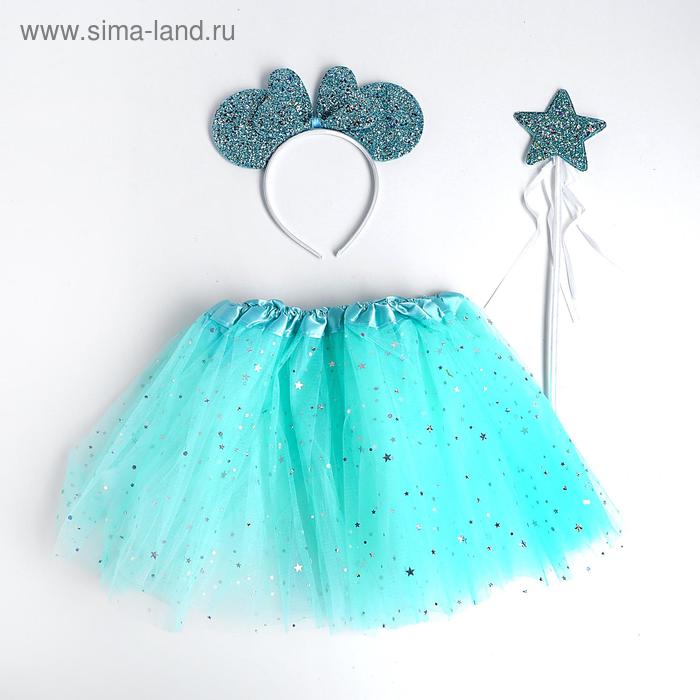 Карнавальный набор «Ушки», ободок, юбка, жезл - Фото 1