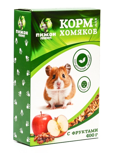 Корм «Пижон» для хомяков, с фруктами, 400 г