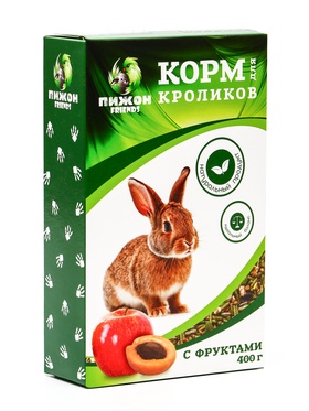 Корм "Пижон" для кроликов, с фруктами, 400 г (комплект 3 шт)