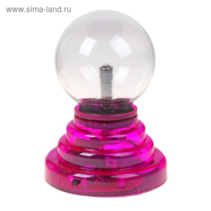 Плазменный шар "Шар на подставке" розовый 14х7,5 см - Фото 1