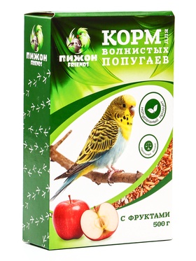 Корм "Пижон" для волнистых попугаев с фруктами, 500 г (комплект 3 шт)