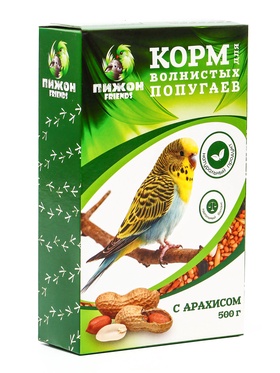 Корм "Пижон" для волнистых попугаев, с орехами, 500 г (комплект 2 шт)