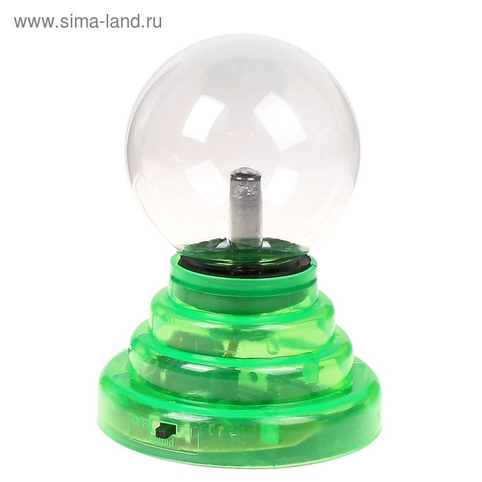 Плазменный шар "Шар на подставке" зеленый 14х7,5 см - Фото 1