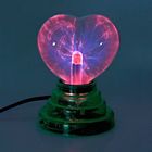 Плазменный шар "Сердце на подставке", 14 см, зеленый - Фото 2