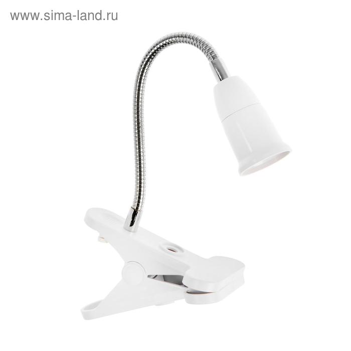 Патрон на гибкой ножке под лампу E27, 20 см, с выкл., белый, 220В - Фото 1