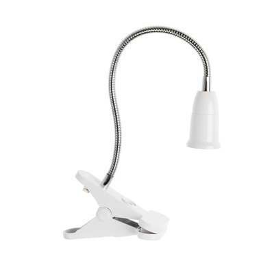 Патрон на гибкой ножке под лампу, E27, 30 см, с выключателем, 220 В, белый