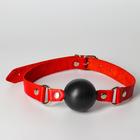 Кляп БДСМ Sitabella, кожа, регулируемый ремень, шар, TPE, D 45 мм, красный - фото 9113868
