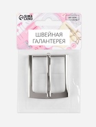 Пряжка для ремня, 5.3×4.5 см, 35 мм, цвет серебряный - Фото 3