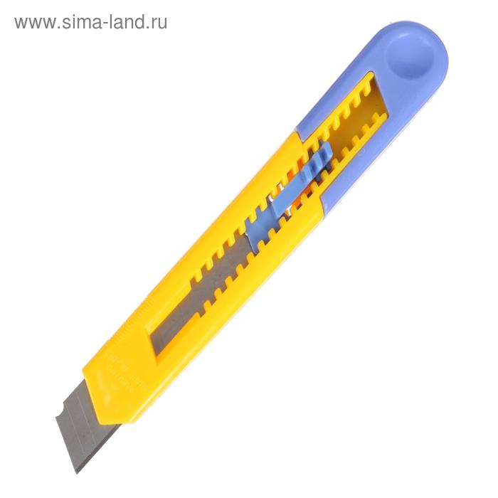 Нож канцелярский, лезвие 18 мм, корпус пластик, с направляющим .