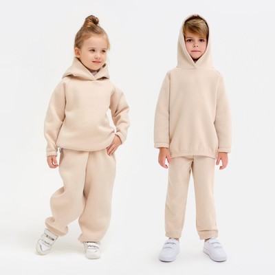 Худи детское MINAKU: Basic Line KIDS, бежевое, рост 152 см
