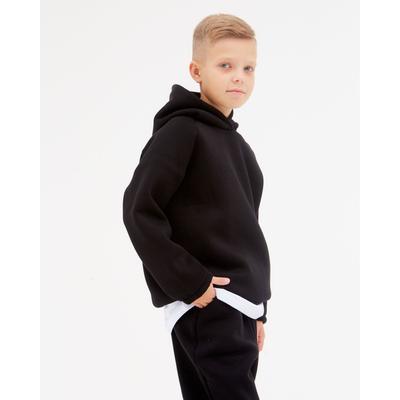 Худи детское MINAKU: Basic Line KIDS, чёрное, рост 116 см