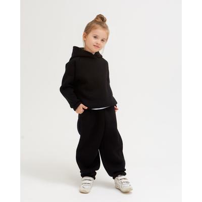 Худи детское MINAKU: Basic Line KIDS, чёрное, рост 122 см