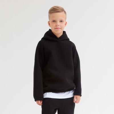 Худи детское MINAKU: Basic Line KIDS, чёрное, рост 122 см