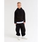 Худи детское MINAKU: Basic Line KIDS, чёрное, рост 128 см - Фото 9