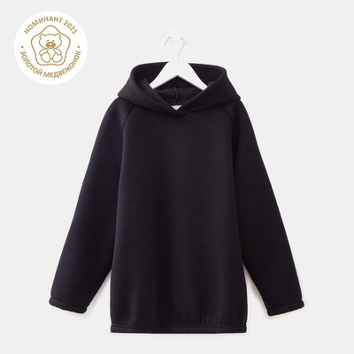 Худи детское MINAKU: Basic Line KIDS, чёрное, рост 158 см