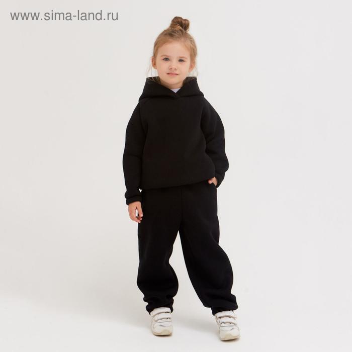 Брюки детские с начёсом MINAKU: Basic Line KIDS, чёрные, рост 122 см