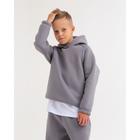 Худи для девочки MINAKU: Basic Line KIDS, цвет серый, рост 116 - Фото 6