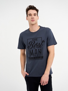 Футболка мужская KAFTAN Best man, размер 54, серая  (артикул 5201149)  большой выбор товаров оптом и в розницу по низким ценам с доставкой