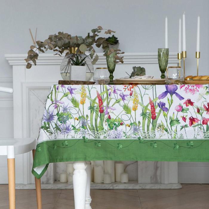 Скатерть «Этель. Луговые цветы», 220×150 см, 100 % хлопок, саржа 190 г/м² - Фото 1
