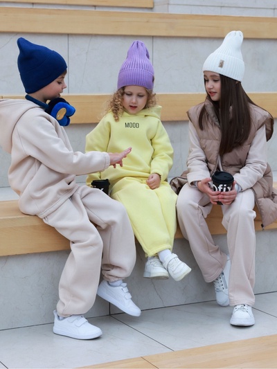 Брюки детские MINAKU: Basic Line KIDS, цвет бежевый, рост 104
