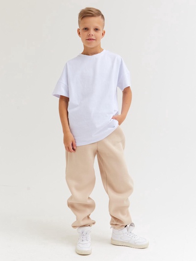 Брюки детские MINAKU: Basic Line KIDS, цвет бежевый, рост 104