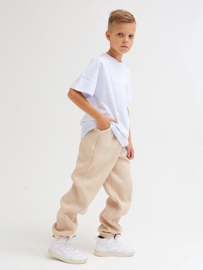 Брюки детские MINAKU: Basic Line KIDS, цвет бежевый, рост 104
