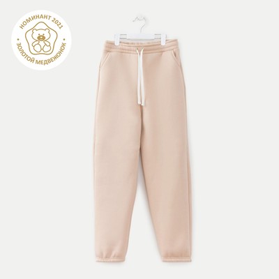 Брюки детские с начёсом MINAKU: Basic Line KIDS, бежевые, рост 158 см