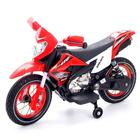 Электромотоцикл «Кросс», пневматические колеса, цвет красный - фото 9115055