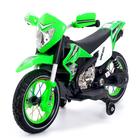 Электромотоцикл «Кросс», пневматические колеса, цвет зелёный - фото 9115065