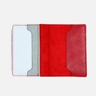 Обложка на паспорт комбинированная "Цветы и олененок" красная, белая вставка - Фото 3