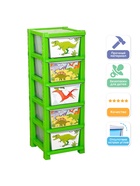 Комод пластиковый детский «Дино», 5 секций - Фото 4