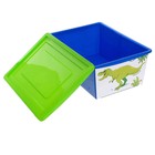 Ящик для игрушек, с крышкой, «Дино. Тирекс», объём 30 л, цвет синий - фото 4315774