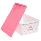 Ящик для игрушек, с крышкой, «Принцесса», объём 30 л, цвет белый - фото 3974133
