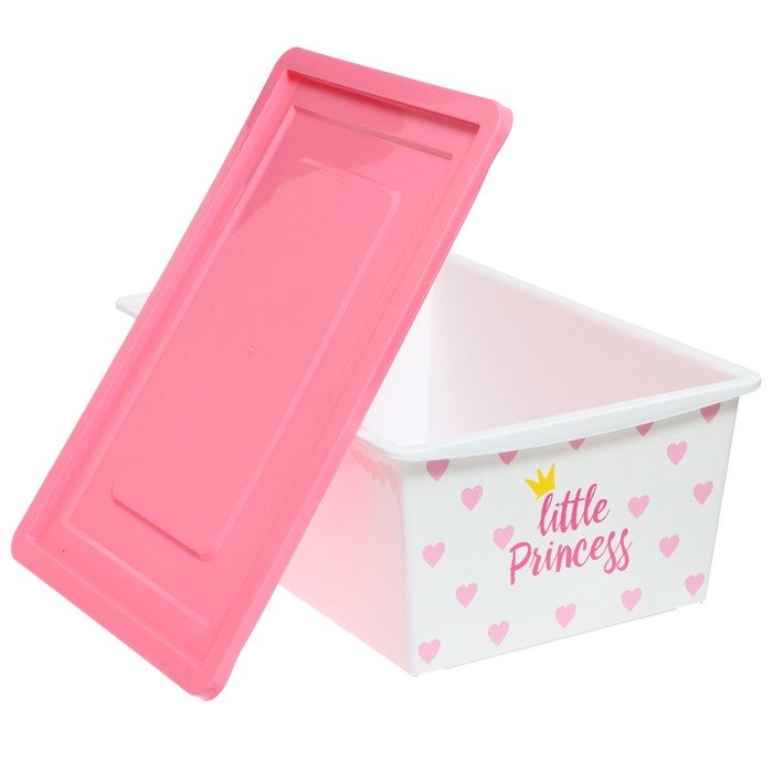 Ящик для игрушек, с крышкой, «Принцесса», объём 30 л, цвет белый - фото 1882123999