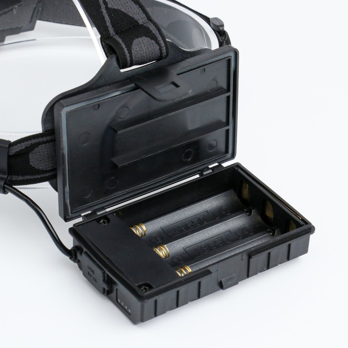 Фонарь налобный аккумуляторный, 50 Вт, 1000 лм, 6000 мАч, LED P70, 5 режимов, от USB - фото 1905712744