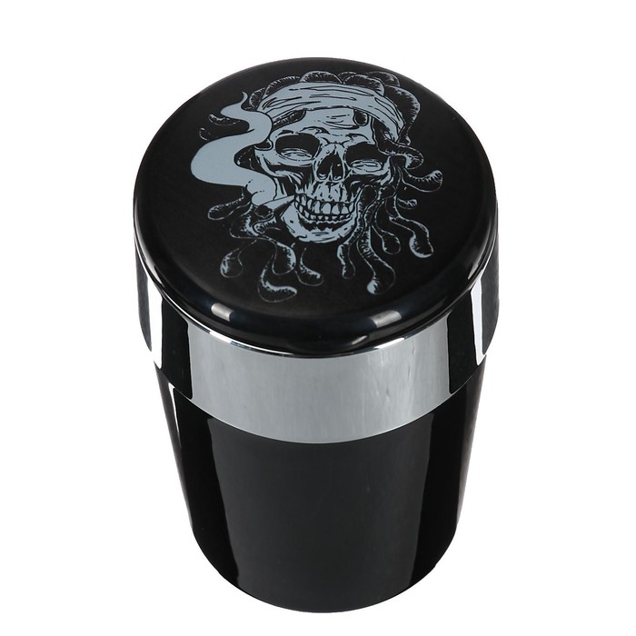 Пепельница для авто TORSO с подсветкой, череп, черный - Фото 1