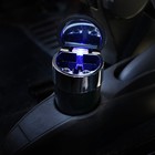 Пепельница для авто TORSO с подсветкой,в подстаканник, череп, черный - Фото 3