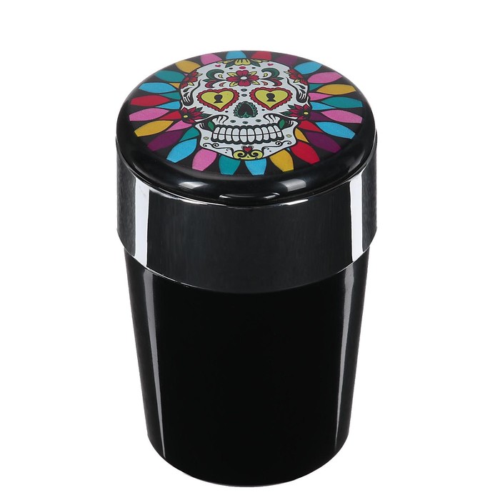 Пепельница для авто TORSO с подсветкой,в подстаканник, череп, черный - Фото 1