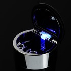 Пепельница для авто TORSO с подсветкой,в подстаканник, череп, черный - Фото 4