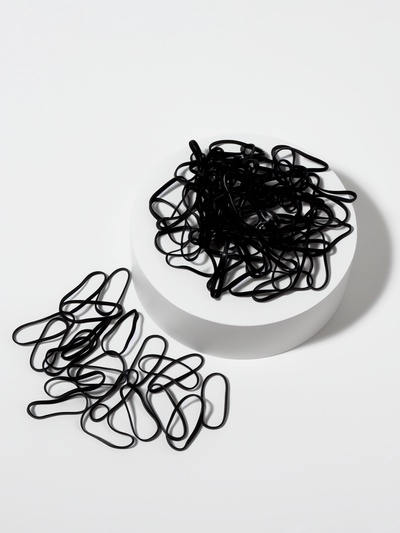 Силиконовые резинки для волос, набор - 680 (± 30) шт., d=2 см, 50 г, чёрная