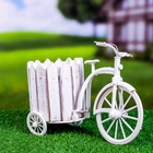 Декоративное кашпо для цветов «Велосипед», 26×12×18 см, дерево, пластик, белое - фото 64533576