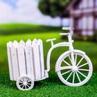 Декоративное кашпо для цветов «Велосипед», 26×12×18 см, дерево, пластик, белое - фото 64533577