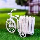 Декоративное кашпо для цветов «Велосипед», 26×12×18 см, дерево, пластик, белое - фото 64533578